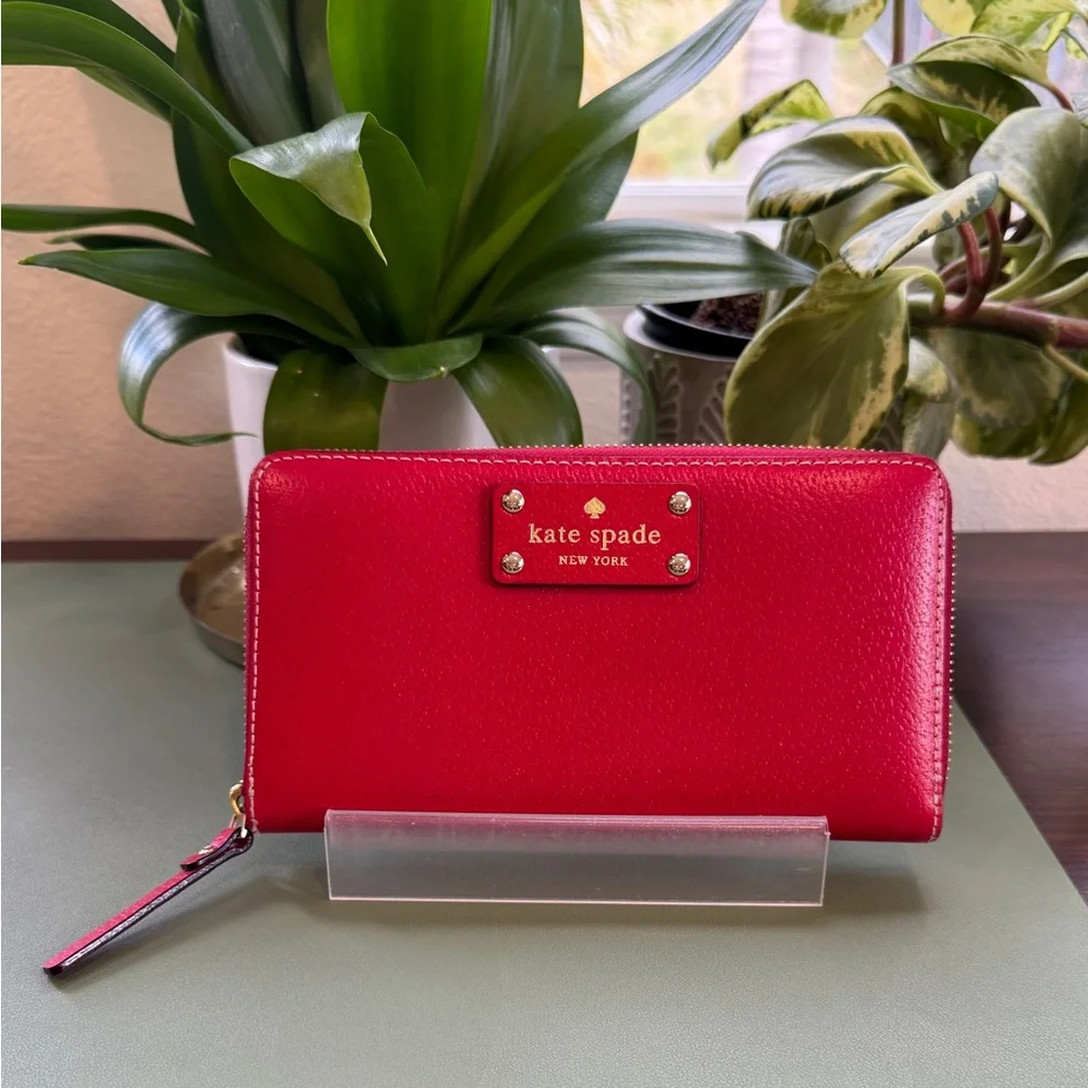 Kate Spade Red Zip Around Wallet